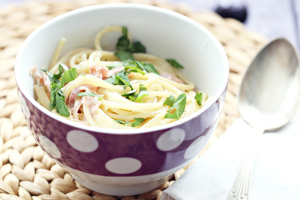 Špagety se smetanovou omáčkou – Kucharinka.cz